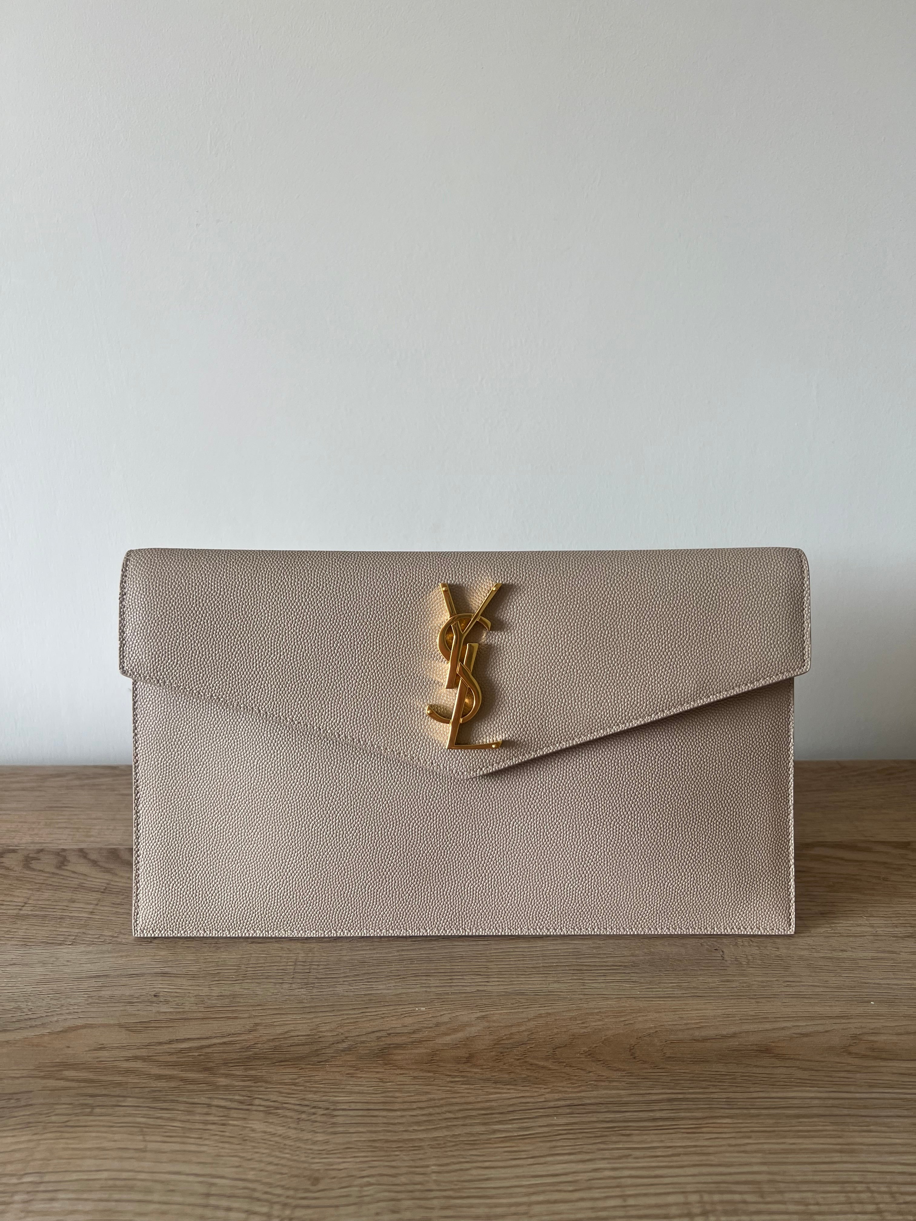 YSL Uptown Leather Clutch Bag (RRP £580)